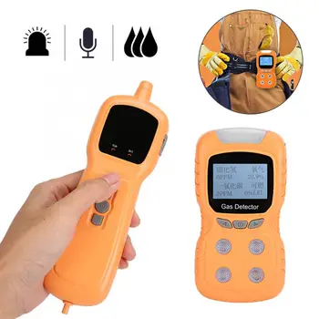 

100-240V Portable 4 in 1 LCD Alarm CO Gas Siren Leakage Voice Detector Security Monitor