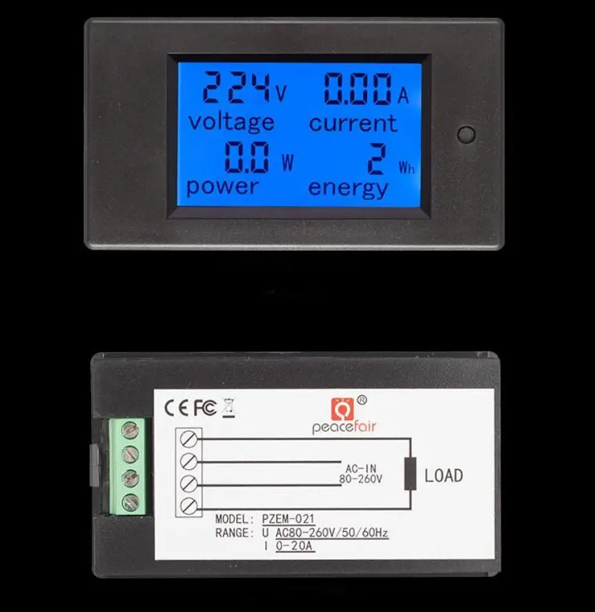 20A AC Digital LED Power Panel Meter Monitor Power Energy Voltmeter Ammeter|ammeter meter|ammeter dcled nichia - AliExpress