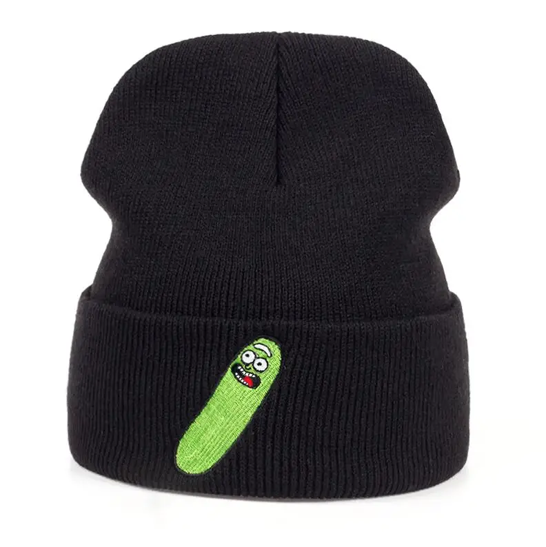 Black Rick Beanies Рик и шапка Морти эластичный бренд вышивка теплые зимние унисекс вязанные шапочки Skullies US анимация горнолыжные шапки - Цвет: Black