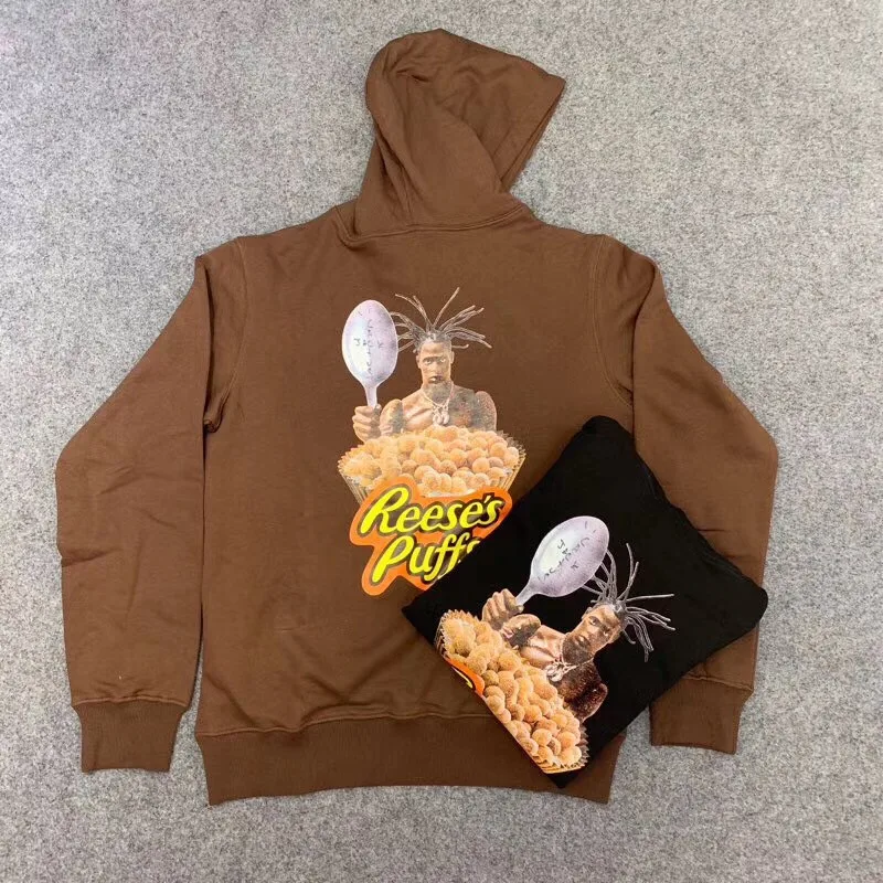 

Travis Scott R eeses P uffs Enjoy Today Hoodie Hooded Women Men Best quality Sweatshirts ASTROWORLD Pullover