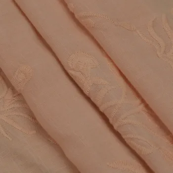 

Jacquard linen plain embroidery women's clothing fabric materials