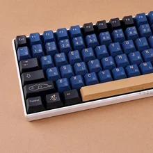 129-Key Pbt Sublimation Blue Samurai Cherry Height Mechanical Keyboard Keycaps Adapt To 64/84/980/104 Layouts