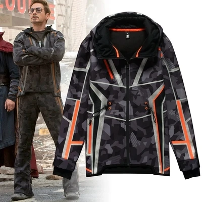 Movie The Avengers 3 Iron Man Jacket Winter Tony Same Cosplay Costumes Camouflage Star Coat Pants Fancy Short sleeve t-shirt