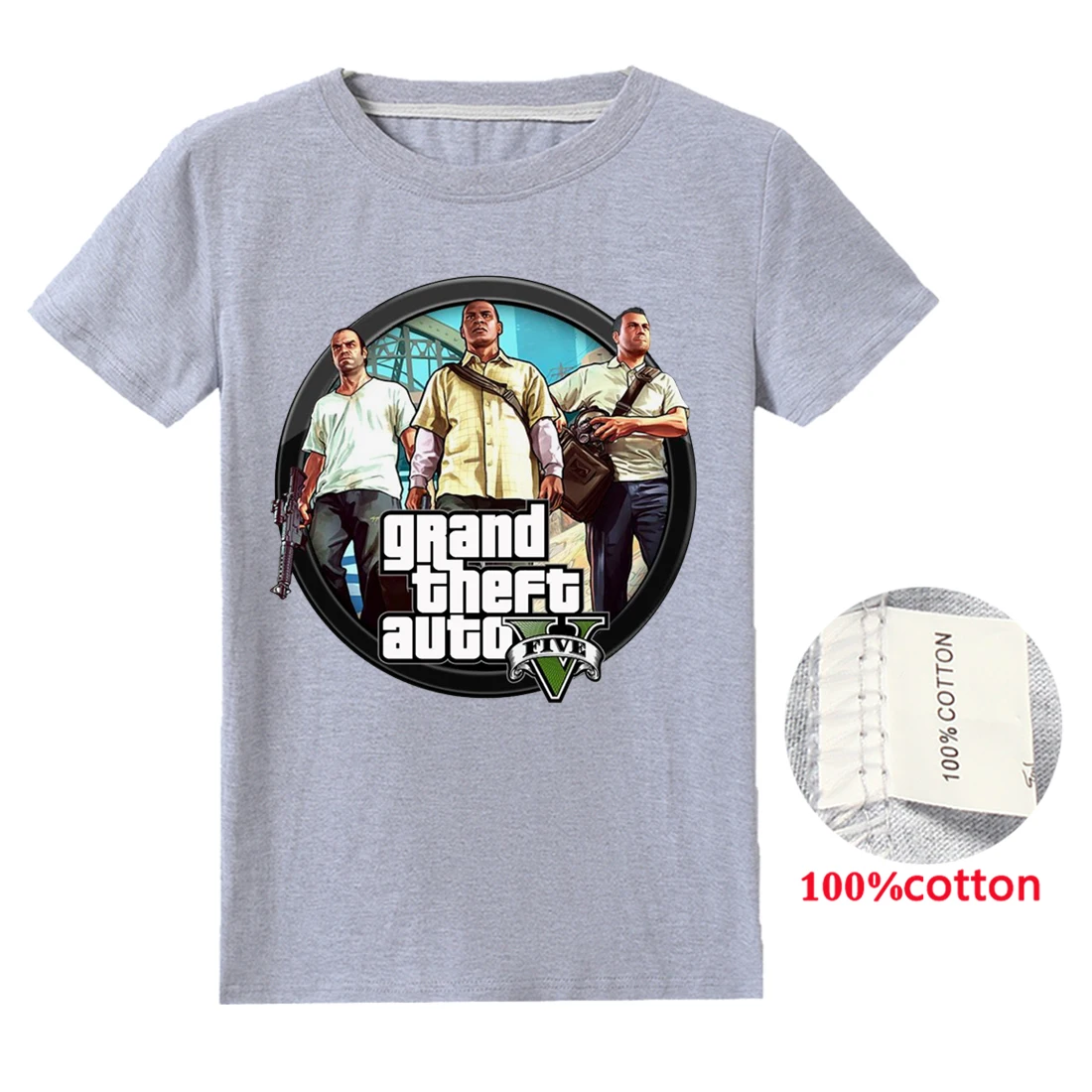 T1214 Новые детские футболки с изображением Grand Theft Auto Gta V 5 Детская футболка с изображением игры GTA 5 футболки в уличном стиле, толстовки с капюшоном для мальчиков, свитер Одежда для девочек - Цвет: T1214