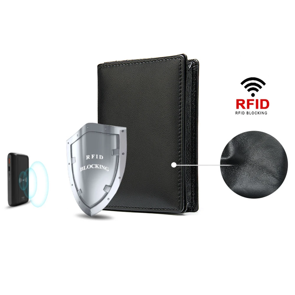 Кожаный мужской кошелек Rfid винтажный кожаный Многофункциональный короткий из