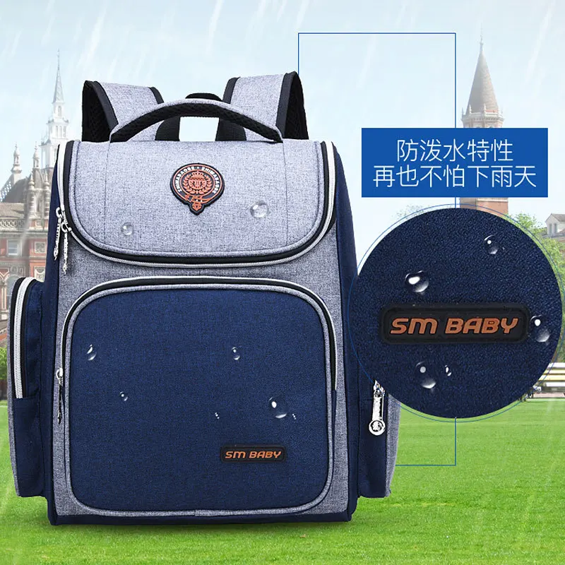 

New Style Primary School STUDENT'S 1-3-6 Grade Burden Relieving Spine-Russia-Style Space CHILDREN'S School Bags Printed Words