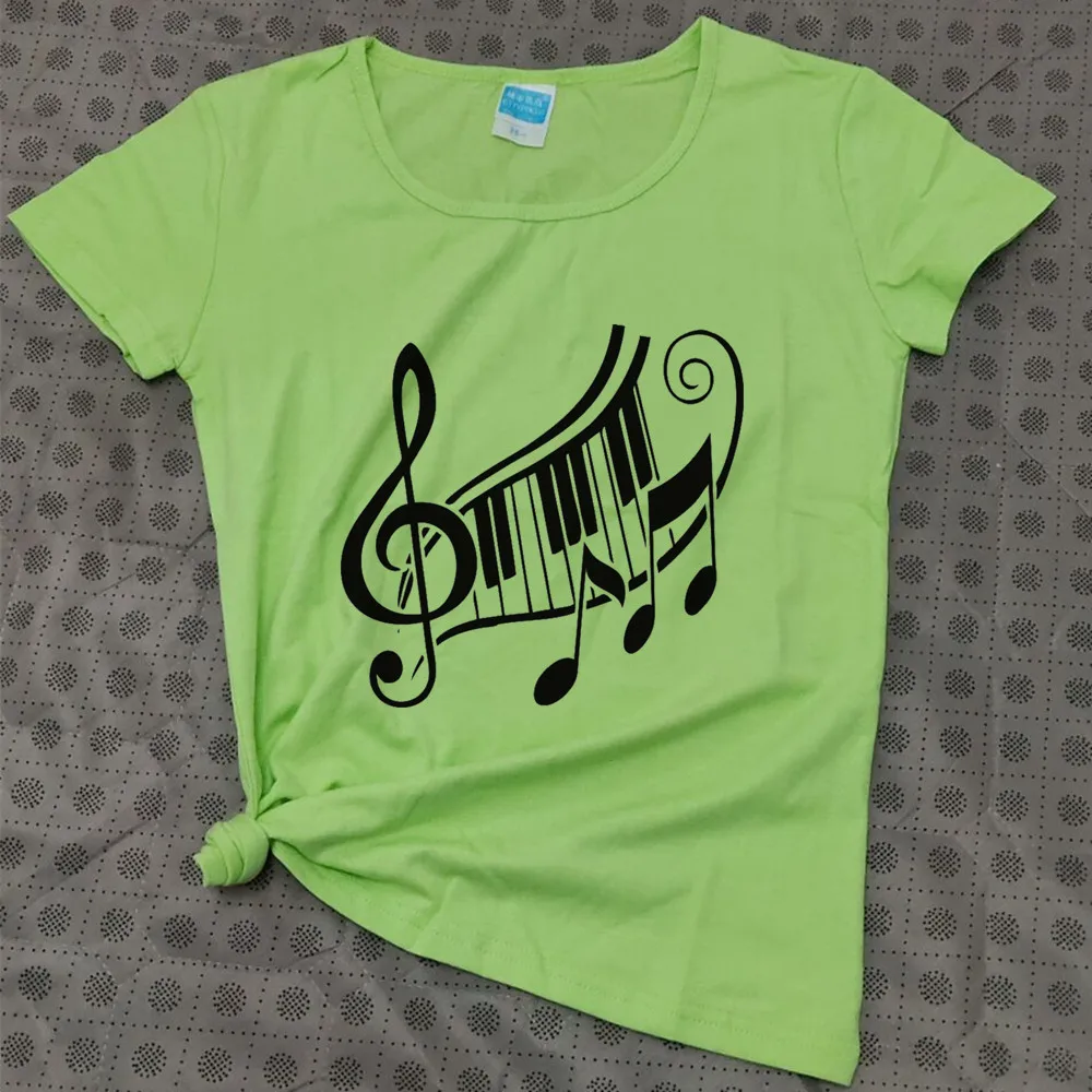 

Summer Women's T-Shirt Harajuku Casual Music Symbol Print O-Neck Short Sleeve Cute T Shirt Women's Tops 3XL t-Shirt