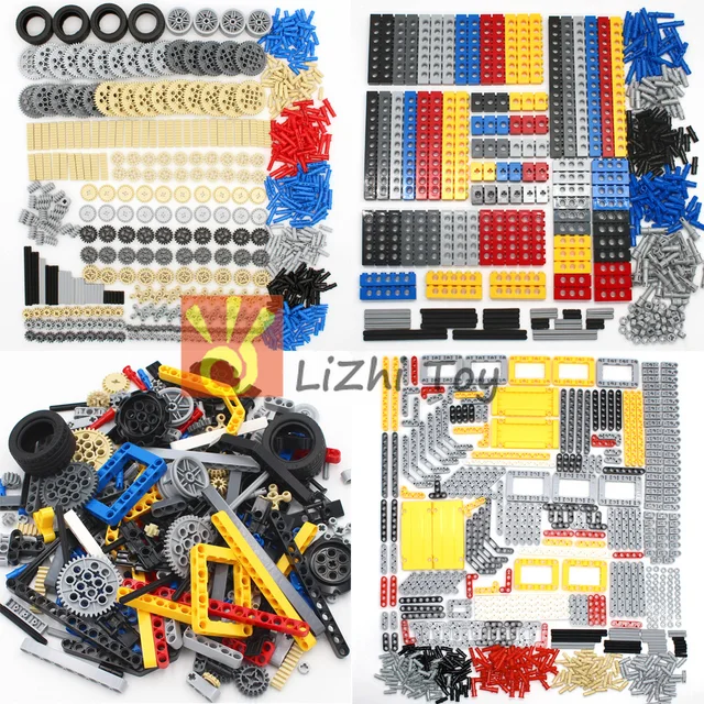 High-Tech Plastic Building Blocks Bricks Car Tires Gear Liftarm Beam Cross Axle DIY Assembling MOC Bulk Technology Set Toys 1