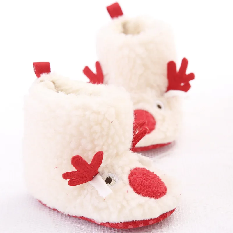 Теплая детская обувь; Милые Рождественские Зимние теплые ботинки для новорожденных; унисекс - Цвет: F