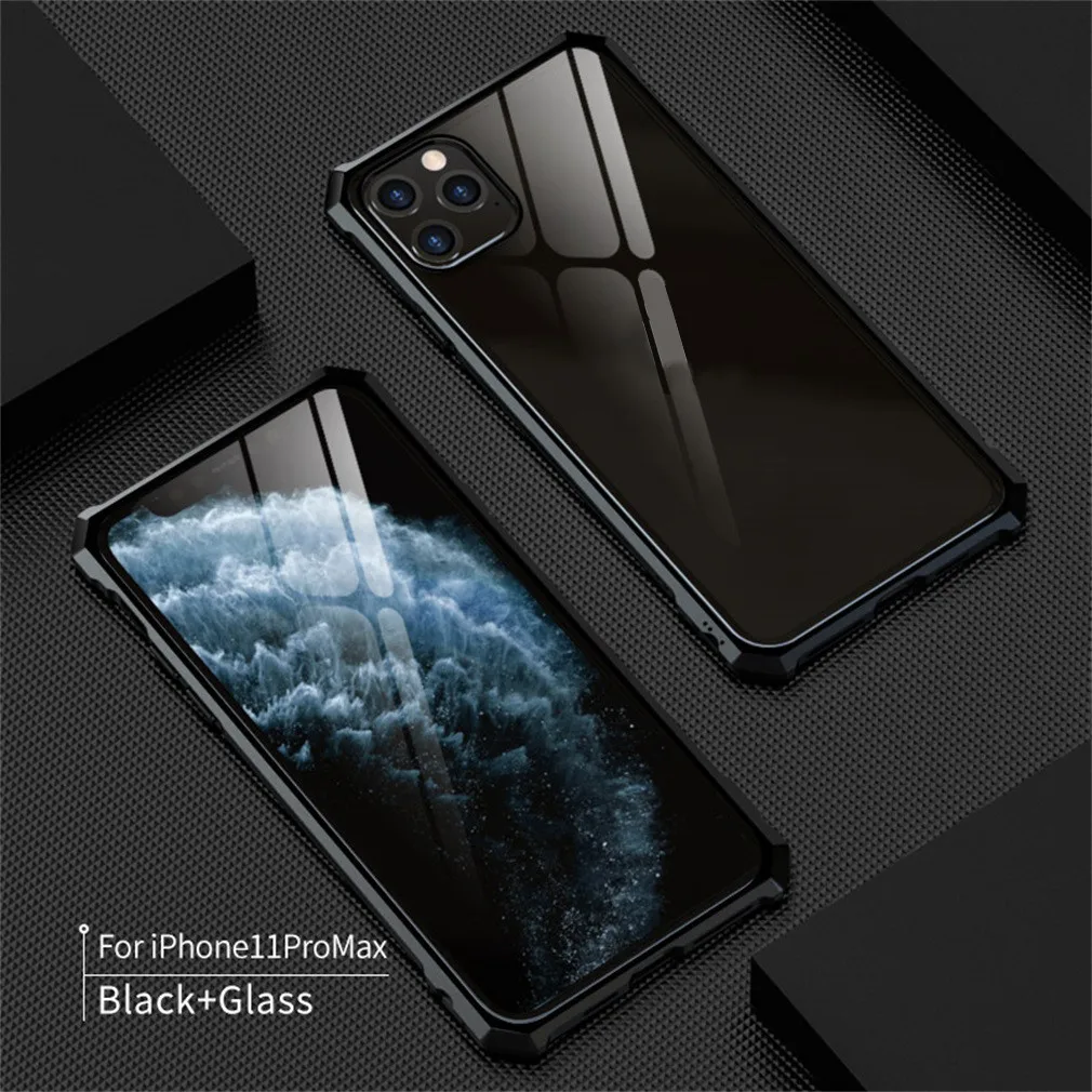 Закаленный чехол для iPhone 11/11 Pro, чехол для iPhone 11 Pro Max, металлический бампер, защита, роскошный спортивный защитный чехол, 19 октября