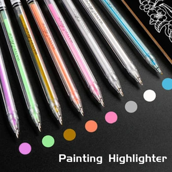 

Bergino 12 Highlighter Pens, Line Markers, Diy Children's Hand Drawing, Platinum and Silver Pens, Paint Note Markers