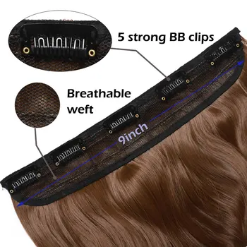 s-noilite 47Color 24Inch Long Wavy Women Clip In One Piece synthetic Hair Extensions Black Brown Fake clip Hairpiece for women 3
