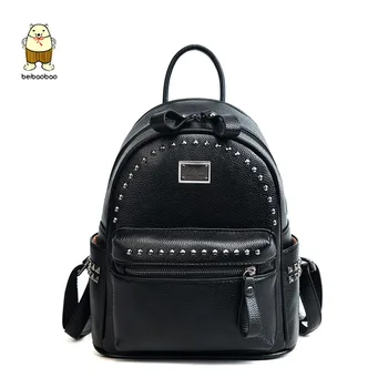 

2020 Women Backpacks High Quality Fashion Small School Bags For Teenage Girls Pu Leather Rivet Multi-use Bags