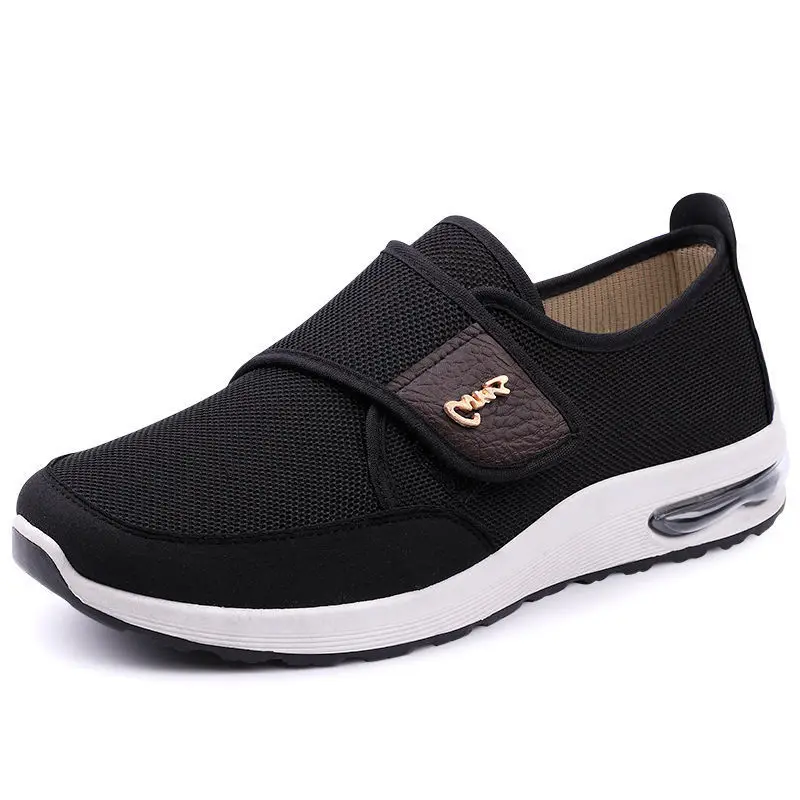Zapatos deportivos de lona para hombre, calzado masculino resistente al desgaste con suela blanda de Velcro para caminar al aire libre, 2021