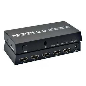 

4K HDMI 2.0 Manual / Automatic Adapter HDMI 4 Input 1 Output Converter Audio Video Synchronization HDMI Cables