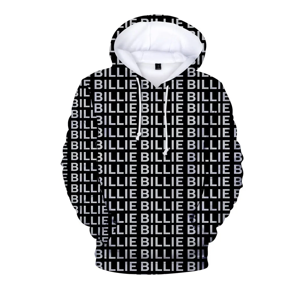 Мужские толстовки свитшоты модные Billie Eilish 3d с буквенным принтом harajuku стиль