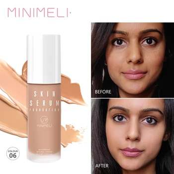 

MINIMELI Liquid Foundation Full Cover Face Makeup Waterproof Long Lasting Matte Finish Make up Smooth Korean Cosmetics