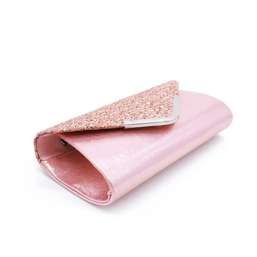 1pc Lady Wedding Clutches Handbags Chain Shoulder Bling PU Bags Evening Bag Party Banquet Glitter Envelope Purse for Women Girls