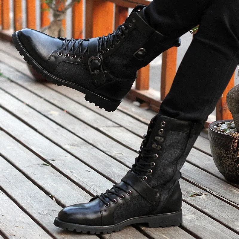

2018 Winter New Style Men's Boots Hight-top Martin Boots Men's Versitile Fashion Trendy Shoes Korean-style Trend Cool Men Shoes