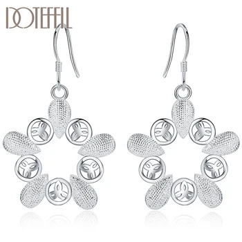 

DOTEFFIL 925 Sterling Silver Geometric Circle Drop Earring For Women Lady Wedding Engagement Party Fashion Jewelry