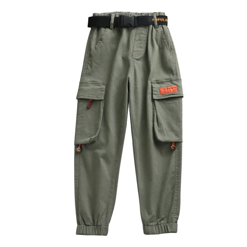 Г. Весенне-осенние повседневные Модные армейские зеленые джинсы для девочек; брюки