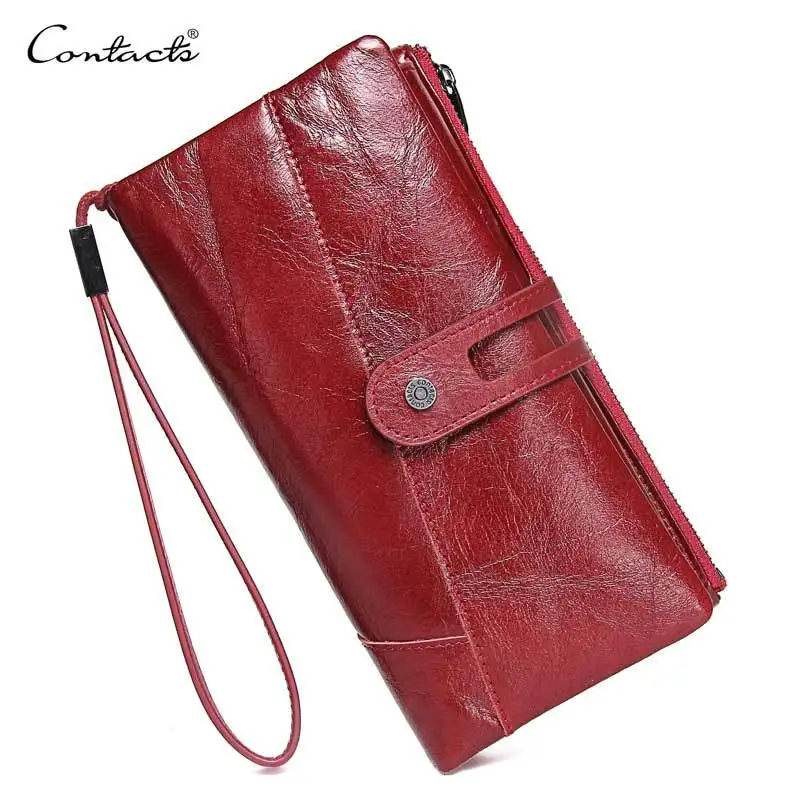Women Purses Long Zipper Genuine Leather Ladies Clutch Bags With Cellphone Holder High Quality Phone Bags Card Holder Wallet