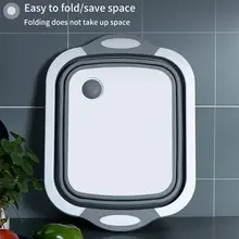 Складывающаяся разделочная доска корзина складная тарелка ванна с сливной вилкой дуршлаг фрукты овощи корзина для хранения