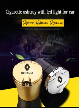 

Led Lights Car Ashtray With Creative Cover Personality Multi-Function Interior For Renault Koleo