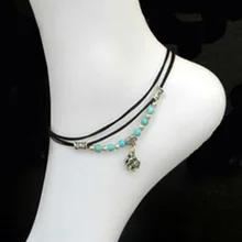 E0096 Европа и Америка Горячие Продажи Новые продукты простой элегантный слон бирюзовый браслет из бисера ножной браслет аксессуары