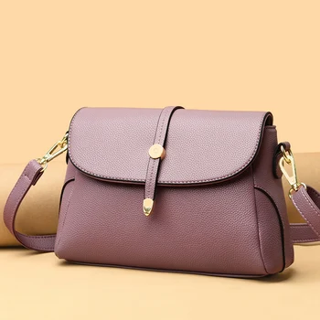 

High Quality Leather Purses and Handbags Luxury Designer Fashion Shoulder Crossbody Women Bag Brand Waterproof Casual Flap Trend