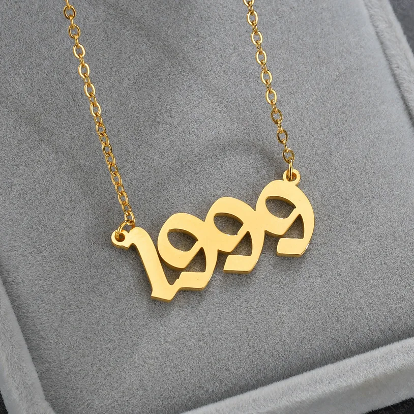 QIMING панк Старое Английское ожерелье с датой s 1980 1987 1988 1989 1990 1991 1992 ручной работы