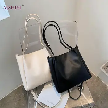 

Fashion Solid Crossbody Bags Women Large Capacity Totes PU Shoulder Handbag