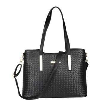 

Black Bag Set - Handbag + Shoulder Bag + Pouch - Women