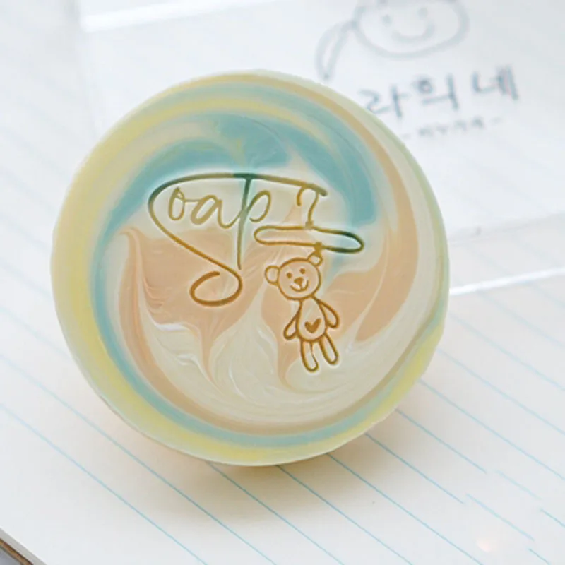 Flower Series Acrylic Soap Stamp, Handmade Soap Seal, Letters and Patterns Gift, Transparent Chapters, 40x40mm