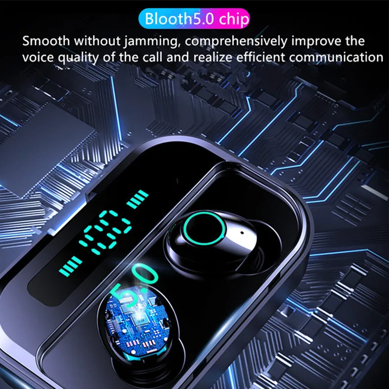 Bluetooth-гарнитура M7 TWS Bluetooth 5,0, беспроводная гарнитура с дисплеем питания, Спортивная стереогарнитура с зарядным устройством