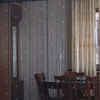 

17colors Beads Line Curtains for Living Room European Style Design Window Treatments Tassel Flash Curtains Room Divider Bedroom