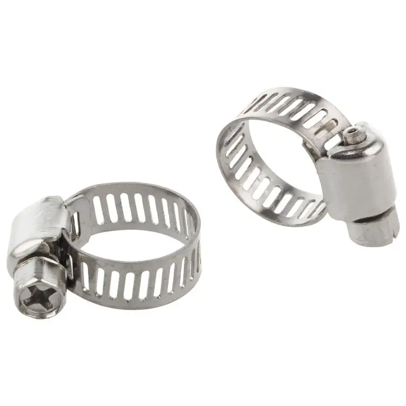 16 Pcs Stainless Steel Adjustable Car Fuel Hose Clamp Pipe Sealing Clip 6-12 Mm