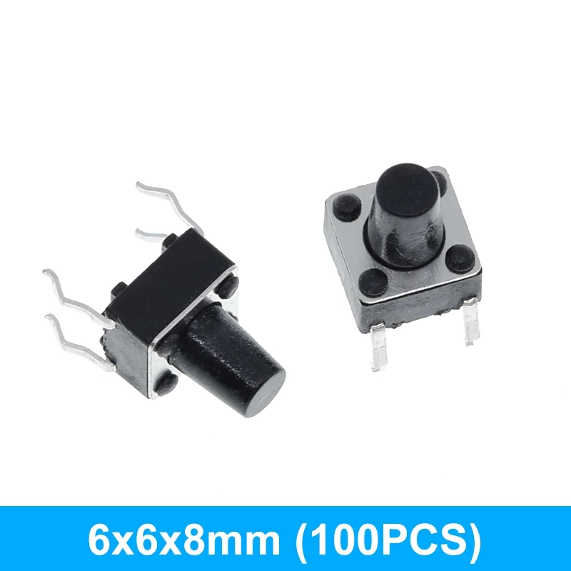 100/300 stücke 6X6X5/4,3/5,5/6/7/8/9/10/13 MM Takt Schalter Push Button Schalter 12 V 4PIN DIP Micro Schalter Für TV/Spielzeug/home verwenden Taste – Detail 15
