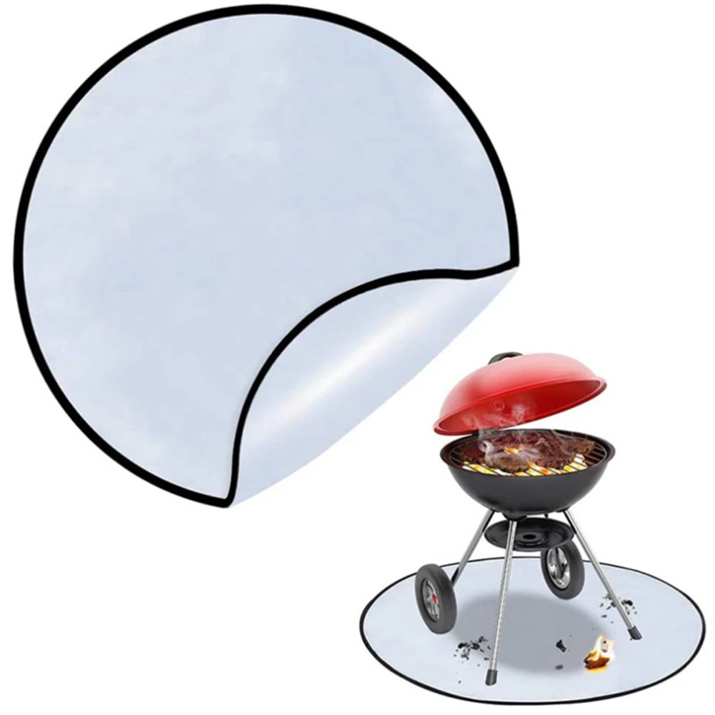 High Resistant Stove Mat BBQ Grill Glass Fiber Fire Pit Pad Outdoor Picnic Barbecue Round Shape Fireproof Floor Rug |