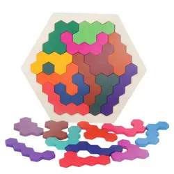 Деревянная головоломка Teaser Toy 16 цветов шестиугольные детские развивающие игрушки (цвет не фиксируется)