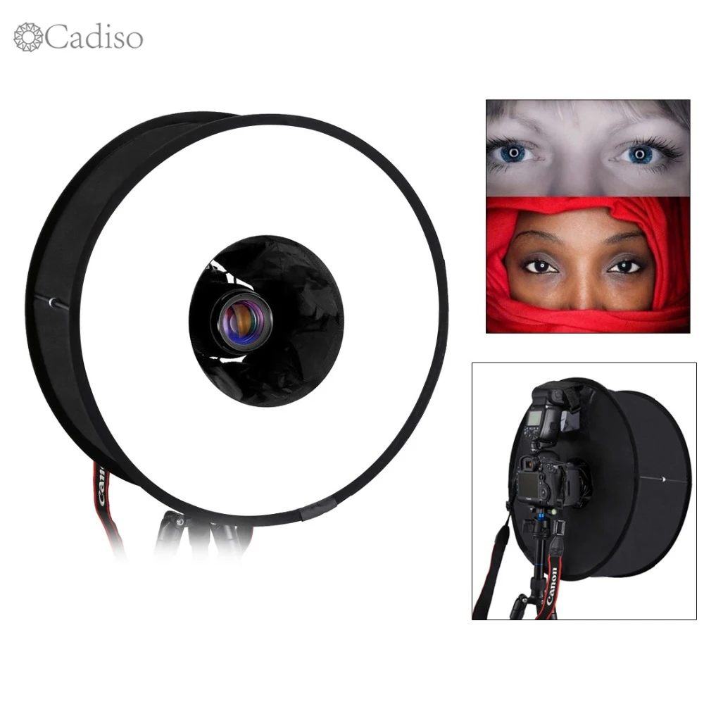 

Cadiso 45cm Foldable Ring Softbox Speedlight Round Style Shoot Soft box Mini Photo Flash Light Diffuser for Camera