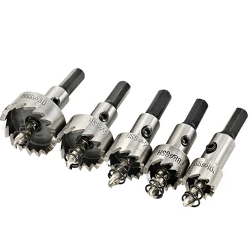

5PCS HSS Drill Bits Set power tools hole saw cutter High Speed Steel drill bit Saw Tooth woodworking Tool 16/18.5/20/25/30mm