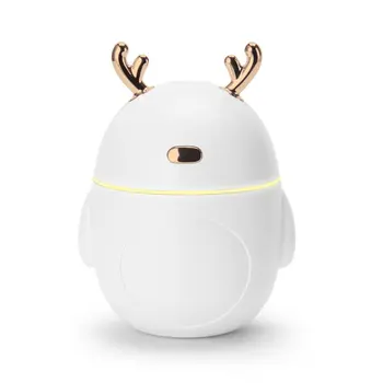 

Mini Exquisite USB Light Humidifier Portable Antler Penguin Humidifier Air Aroma Diffuser White Small Charging Portable