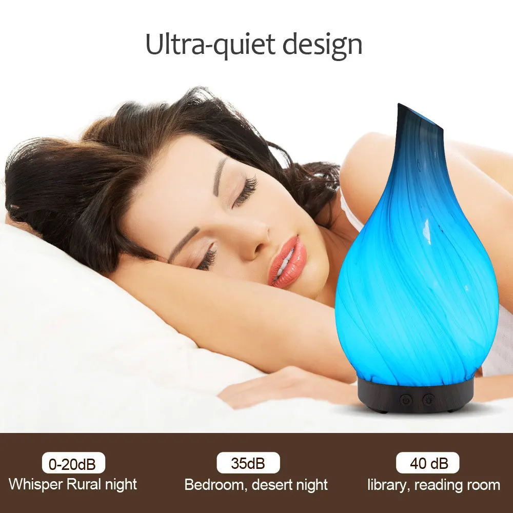 

Wooden Glass Aromatherapy Pure Essential Oils Diffuser Air Nebulizer Humidifier Household Humidifier Air Conditioning Appliance