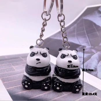 

Keychain Key Chain Bag Accessories Keyring Creativetsundere Resin Cute Panda Version Cartoon Mood Tracker Animal Zinc Alloy