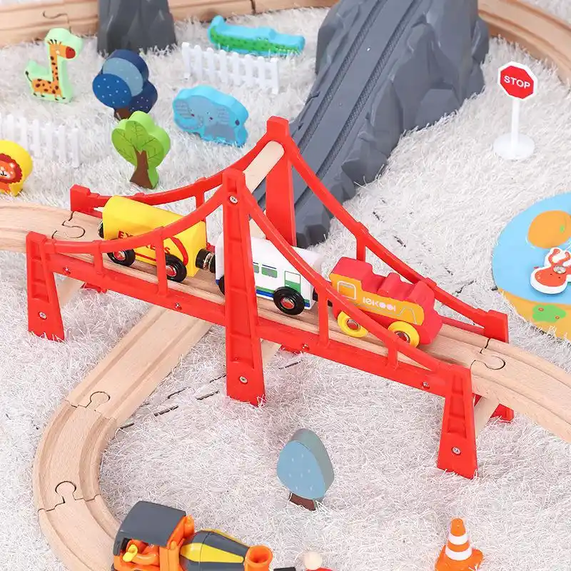 wooden train set tunnel