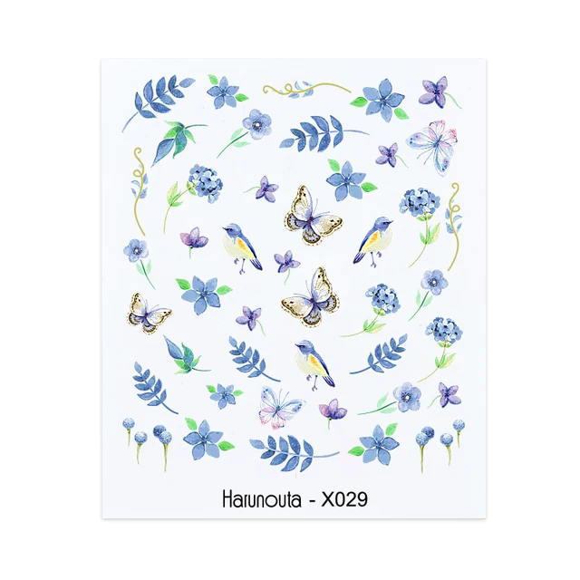 Black White Butterfly 3D Nails Sticker Geometry Decals Flower Gold DIY Decals Designs For Nail Art Manicures Decorations Salon 09