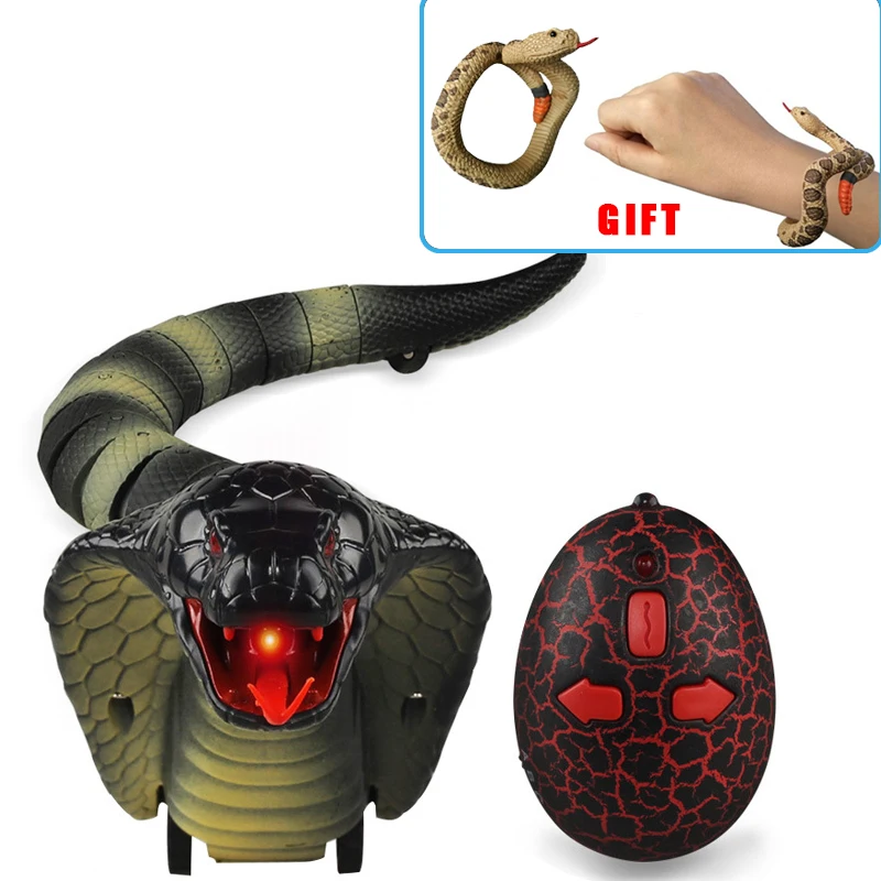 En oferta Serpiente de juguete con Control remoto para niños, juguete de serpiente, pulsera de plástico terrorífico, infrarrojo, divertido Jaj1LQ07
