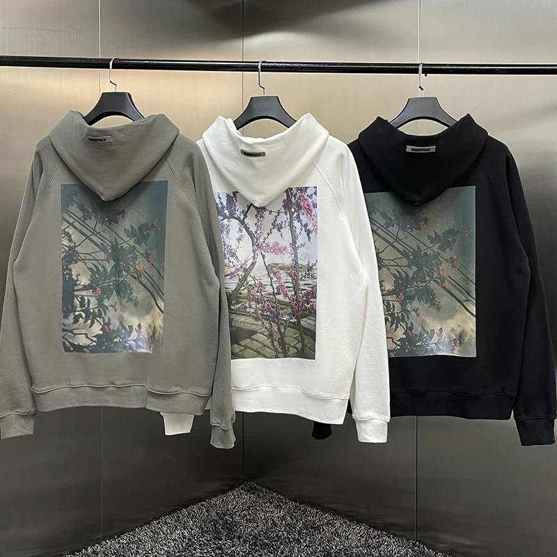 Fw21 классический мужской модный бренд Kanye West толстовка с капюшоном цветочным