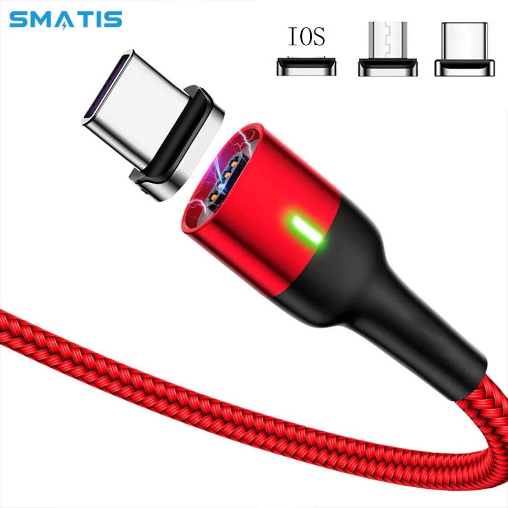 

Magnetic USB Cable QC3.0 for iPhone Micro USB Type C Fast Charging Data Cable for Huawei Xiaomi LG Magnet Charger Mobile Phone